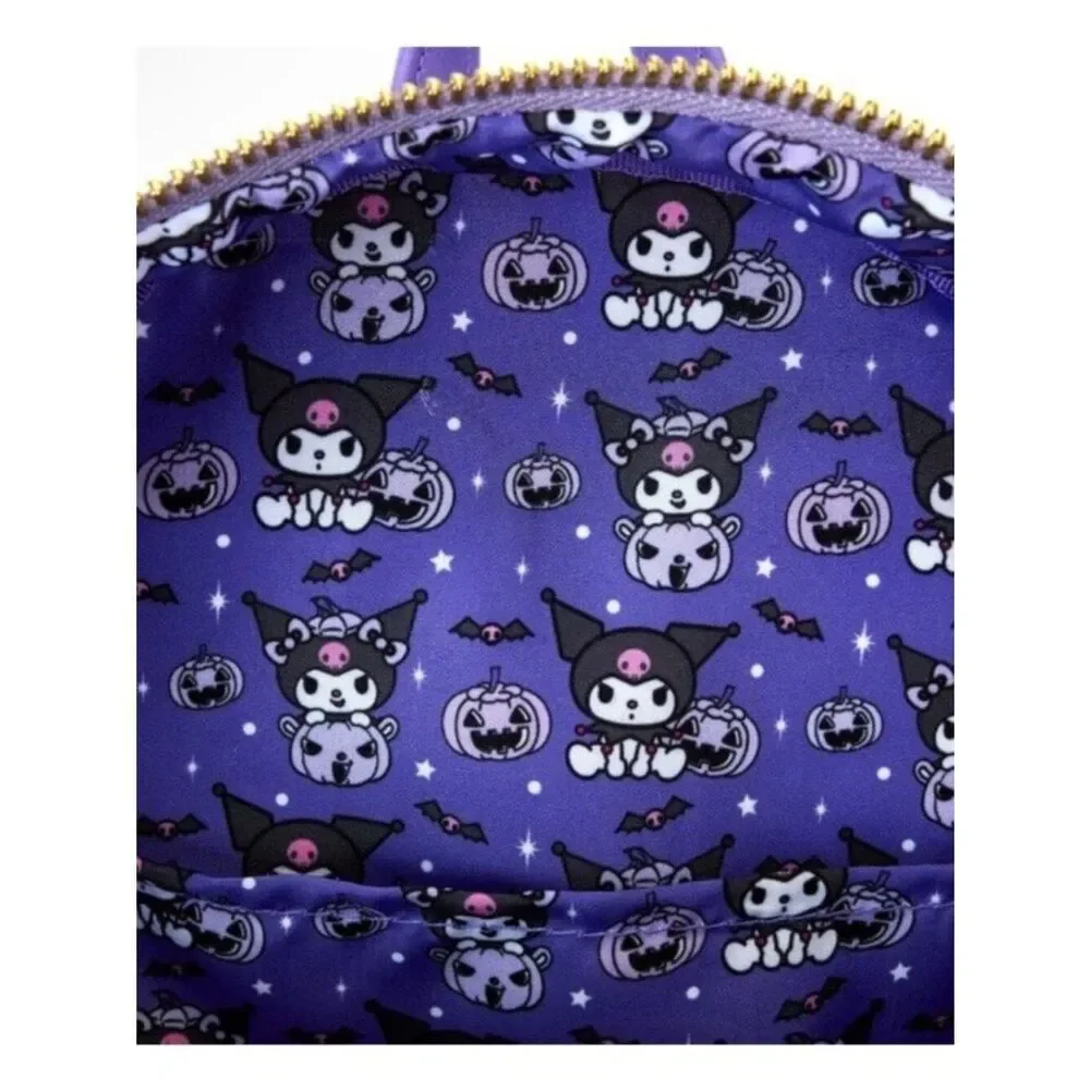 Sanrio Kuromi Pumpkin Light Up Glow Mini Backpack Purple Cosplay Skull NWT